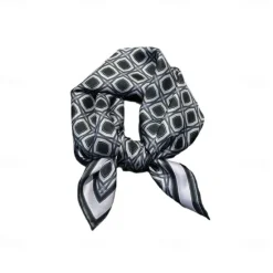 Outlet OUKU Male 100% Silk Square Scarf Outdoor Vacation Office Dark Yellow Black Scarf