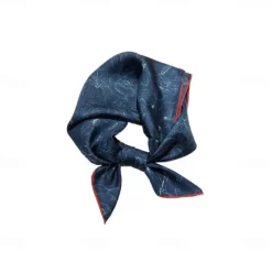 Sale OUKU Male 100% Silk Square Scarf Outdoor Vacation Office White Red Scarf Floral