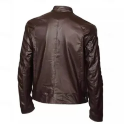 Outlet OUKU Male Faux Leather Jacket Transition Jacket Biker Jacket Casual Daily Travel Pocket All Seasons Solid / Plain Color Leisure Sweet Standing Collar Regular Black Royal Blue Brown Khaki Jacket