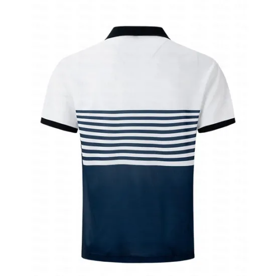 Outlet OUKU Male Polo Shirt Knit Polo Casual Date Lapel Short Sleeves Fashion Plaid / Striped / Chevron / Round Printing Knitting Summer Dry-Fit White Pink Red Orange Green Apricot Polo Shirt