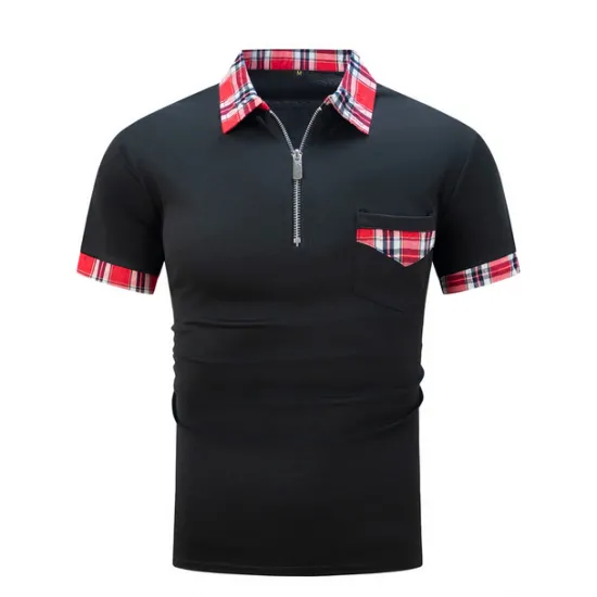Sale OUKU Male Polo Shirt Knit Polo Casual Date Lapel Short Sleeves Fashion Plaid / Striped / Chevron / Round Solid / Plain Color Knitting Summer Dry-Fit Black White Pink Wine Dark Navy Sky Blue Polo Shirt