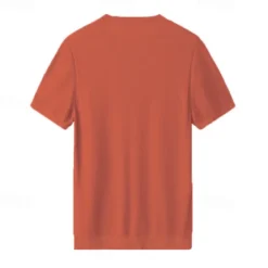 New OUKU Male Silk Cotton Lyocell Blend T-Shirt Short Sleeve Crew Neck Summer Plain Jacquard Elegant Classic Crewneck Minimalist Vacation Home Cotton Black Blue Navy Blue Top Tee for Men