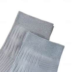 OUKU Men 1 Pair Socks Black White Color Plain Textured School Formal Outdoor Thin Summer Daily Casual
