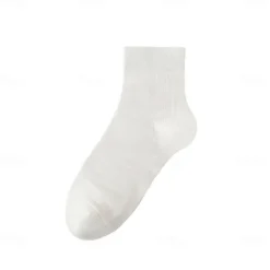 Online OUKU Men 1 Pair Socks Black White Color Plain School Formal Outdoor Plain Thin Summer Daily Casual