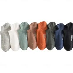 Online OUKU Men 1 Pair Socks No Show & Liner Socks Black White Color Plain School Formal Outdoor Medium Summer Spring Fall Daily Casual