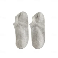 Online OUKU Men 1 Pair Socks No Show & Liner Socks Black White Color Plain School Formal Outdoor Medium Summer Spring Fall Daily Casual