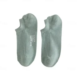 Online OUKU Men 1 Pair Socks No Show & Liner Socks Black White Color Plain School Formal Outdoor Medium Summer Spring Fall Daily Casual