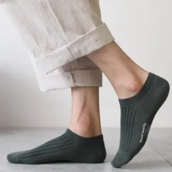 Online OUKU Men 1 Pair Socks No Show & Liner Socks Black White Color Plain School Formal Outdoor Medium Summer Spring Fall Daily Casual
