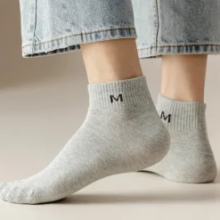 Best OUKU Men 1 Pair Socks No Show & Liner Socks Black White Color Plain School Formal Outdoor Medium Summer Spring Fall Winter Daily Casual