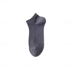 Sale OUKU Men 1 Pair Socks No Show & Liner Socks Black White Color Plain School Formal Outdoor Thin Summer Spring Fall All Seasons Daily Casual