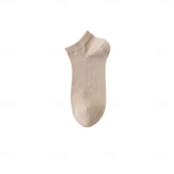Sale OUKU Men 1 Pair Socks No Show & Liner Socks Black White Color Plain School Formal Outdoor Thin Summer Spring Fall All Seasons Daily Casual