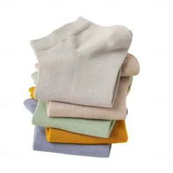 Sale OUKU Men 1 Pair Socks No Show & Liner Socks Black White Color Plain School Formal Outdoor Thin Summer Spring Fall All Seasons Daily Casual