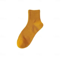 Online OUKU Men 1 Pair Socks No Show & Liner Socks Black White Color Plain School Formal Outdoor Thin Summer Spring Fall Daily Casual