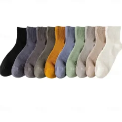Online OUKU Men 1 Pair Socks No Show & Liner Socks Black White Color Plain School Formal Outdoor Thin Summer Spring Fall Daily Casual