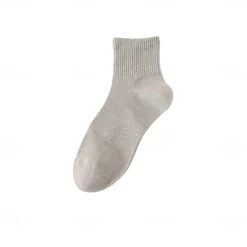 Online OUKU Men 1 Pair Socks No Show & Liner Socks Black White Color Plain School Formal Outdoor Thin Summer Spring Fall Daily Casual