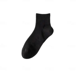 Online OUKU Men 1 Pair Socks No Show & Liner Socks Black White Color Plain School Formal Outdoor Thin Summer Spring Fall Daily Casual
