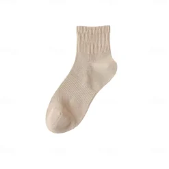 Online OUKU Men 1 Pair Socks No Show & Liner Socks Black White Color Plain School Formal Outdoor Thin Summer Spring Fall Daily Casual