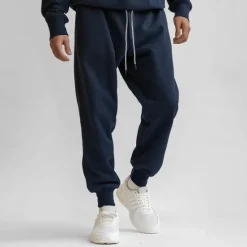 Online OUKU Men's 100% Cotton Athletic Pants Active Pants Active Joggers Solid Color Full Length Outdoor Home Sports Outdoor Sports Fashion Gray Green Black Micro-elastic