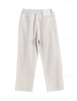 Best OUKU Men's 100% Cotton Chino Pants Straight Leg Solid Color Full Length Outdoor Vacation Casual Elegant Vacation Light Khaki Black Micro-elastic