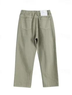 Best OUKU Men's 100% Cotton Chino Pants Straight Leg Solid Color Full Length Outdoor Vacation Casual Elegant Vacation Light Khaki Black Micro-elastic