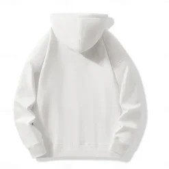 Outlet OUKU Men's 100% Cotton Full Zip Hoodie Black White Hooded Graphic Zipper Christmas Gifts Sports & Outdoor Casual Cool Designer Graphic Fall Winter Clothing Apparel Hoodies Sweatshirts