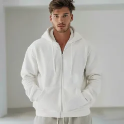 Best OUKU Men's 100% Cotton Full Zip Hoodie Black White Hooded Graphic Tree Zipper Print Christmas Christmas Gifts Sports & Outdoor Vintage Cool Designer Fall Winter Clothing Apparel Hoodies Sweatshirts
