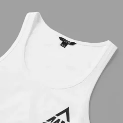 Online OUKU Men's 100% Cotton Graphic T shirt Letter Fashion Outdoor Casual Tee Undershirt Tee Top Street Casual Daily T shirt White Blue Sleeveless Crew Neck Shirt Spring & Summer Clothing Apparel