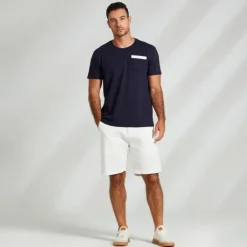 Hot OUKU Men's 100% Cotton Graphic T shirt Fashion Outdoor Casual Tee Tee Top Street Casual Daily T shirt Navy Blue Short Sleeve Crew Neck Shirt Spring & Summer Clothing Apparel White