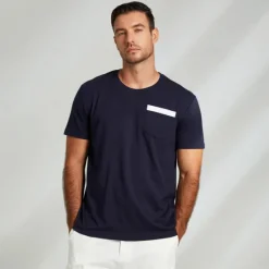 Hot OUKU Men's 100% Cotton Graphic T shirt Fashion Outdoor Casual Tee Tee Top Street Casual Daily T shirt Navy Blue Short Sleeve Crew Neck Shirt Spring & Summer Clothing Apparel White