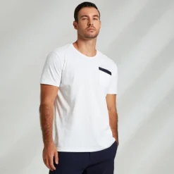 Hot OUKU Men's 100% Cotton Graphic T shirt Fashion Outdoor Casual Tee Tee Top Street Casual Daily T shirt Navy Blue Short Sleeve Crew Neck Shirt Spring & Summer Clothing Apparel White