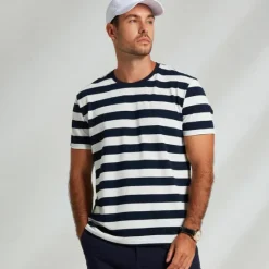 Outlet OUKU Men's 100% Cotton Graphic Tee Fashion Outdoor Casual T shirt Tee Top Street Casual Daily T shirt Short Sleeve Crew Neck Shirt Spring & Summer Clothing Apparel Navy Blue