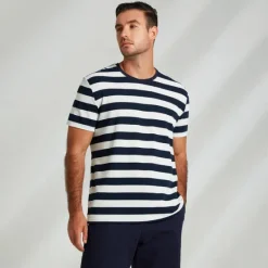 Outlet OUKU Men's 100% Cotton Graphic Tee Fashion Outdoor Casual T shirt Tee Top Street Casual Daily T shirt Short Sleeve Crew Neck Shirt Spring & Summer Clothing Apparel Navy Blue