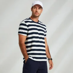 Outlet OUKU Men's 100% Cotton Graphic Tee Fashion Outdoor Casual T shirt Tee Top Street Casual Daily T shirt Short Sleeve Crew Neck Shirt Spring & Summer Clothing Apparel Navy Blue