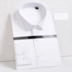 Best OUKU Men's 100% Cotton Non-iron Dress Shirt Button Up Shirt Solid Color School Formal White Long Sleeve Turndown All Seasons Clothing Apparel