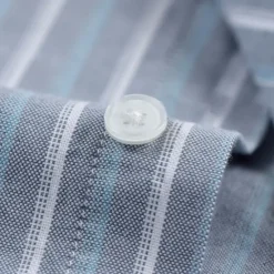 New OUKU Men's 100% Cotton Oxford Shirt grey blue Light Green Pink Purple Long Sleeve Striped Button Down Collar School Wedding Buttons Clothing Apparel Neutral Fashion Daily
