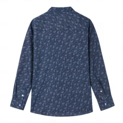Discount OUKU Men's 100% Cotton Paisley Shirt Button Down Shirt Casual Shirt Long Sleeve Vintage Hawaiian Artistic School Performance Wedding Spring Fall Turndown Button Up Navy Blue