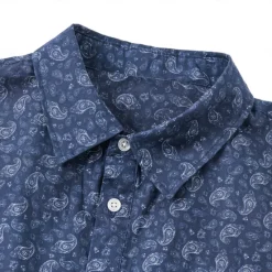 Discount OUKU Men's 100% Cotton Paisley Shirt Button Down Shirt Casual Shirt Long Sleeve Vintage Hawaiian Artistic School Performance Wedding Spring Fall Turndown Button Up Navy Blue