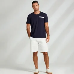 Best OUKU Men's 100% Cotton T shirt Graphic Fashion Outdoor Casual Tee Tee Top Street Casual Daily T shirt White Short Sleeve Crew Neck Shirt Spring & Summer Clothing Apparel Navy Blue