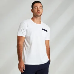 Best OUKU Men's 100% Cotton T shirt Graphic Fashion Outdoor Casual Tee Tee Top Street Casual Daily T shirt White Short Sleeve Crew Neck Shirt Spring & Summer Clothing Apparel Navy Blue