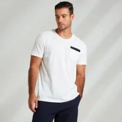 Best OUKU Men's 100% Cotton T shirt Graphic Fashion Outdoor Casual Tee Tee Top Street Casual Daily T shirt White Short Sleeve Crew Neck Shirt Spring & Summer Clothing Apparel Navy Blue
