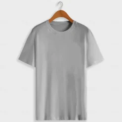 Discount OUKU Men's 100% Cotton T Shirt Solid Color Crew Neck School Training Short Sleeve Crewneck Clothing Apparel Elegant Neutral Daily