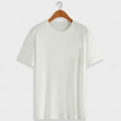 Discount OUKU Men's 100% Cotton T Shirt Solid Color Crew Neck School Training Short Sleeve Crewneck Clothing Apparel Elegant Neutral Daily