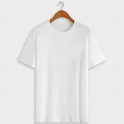 Discount OUKU Men's 100% Cotton T Shirt Solid Color Crew Neck School Training Short Sleeve Crewneck Clothing Apparel Elegant Neutral Daily