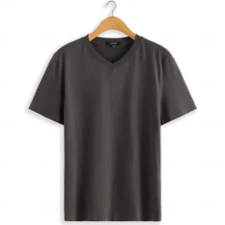 New OUKU Men's 100% Cotton T shirt Tee Tee Top Plain V Neck Street Vacation Short Sleeves Clothing Apparel 100% Cotton Fashion Designer Classic White