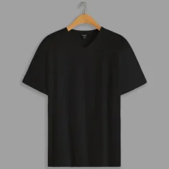 New OUKU Men's 100% Cotton T shirt Tee Tee Top Plain V Neck Street Vacation Short Sleeves Clothing Apparel 100% Cotton Fashion Designer Classic White