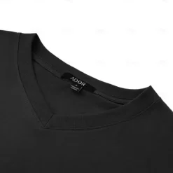 Clearance OUKU Men's 100% Cotton T shirt Tee Tee Top Plain V Neck Street Vacation Short Sleeves Clothing Apparel Fashion Designer Classic Black
