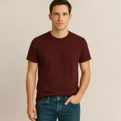 Outlet OUKU Men's 100% Cotton T shirt Tee Cotton Shirt Solid Color Crew Neck Clothing Apparel Outdoor Office Short Sleeve Crewneck Classic Style Cotton Fashion Cool Daily Solid Color