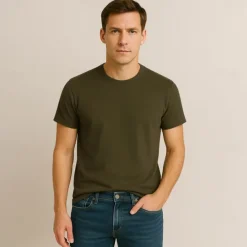 Outlet OUKU Men's 100% Cotton T shirt Tee Cotton Shirt Solid Color Crew Neck Clothing Apparel Outdoor Office Short Sleeve Crewneck Classic Style Cotton Fashion Cool Daily Solid Color