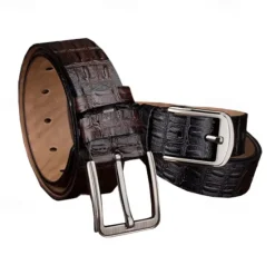 New OUKU Men's 100% Leather Cowhide Belt Black Brown Cowhide Elegant Vacation Vintage School Formal Wedding