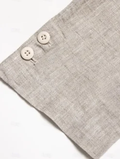 Online OUKU Men's 100% Linen Blazer Jacket Wedding Party Anniversary Summer Spring Linen Solid Color Single Breasted One-button Blazer Blue Beige
